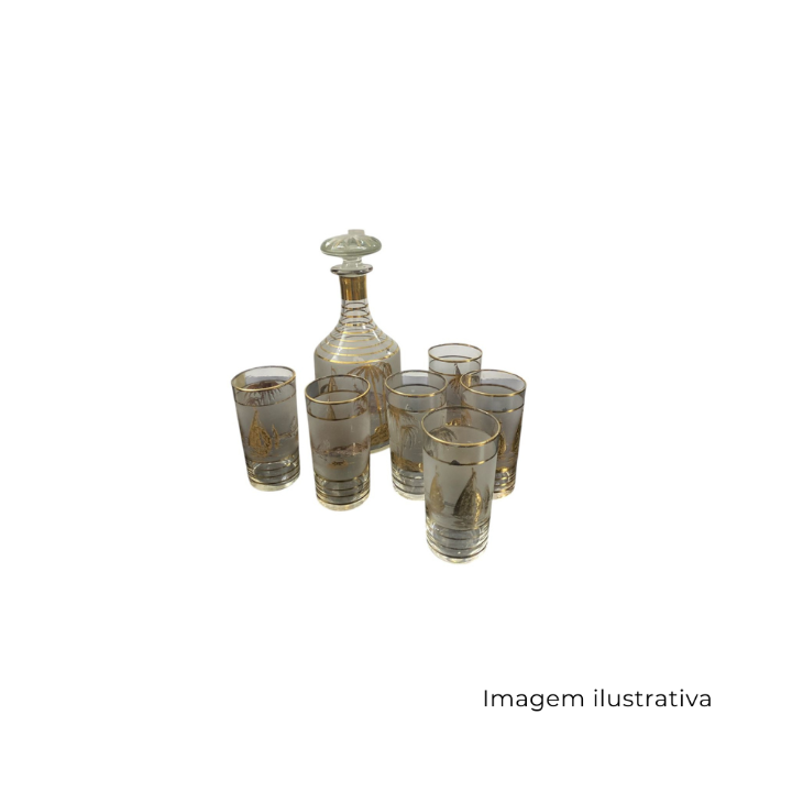Conjunto Licoreira Paisagem Rj Com 6 Copos SR12765