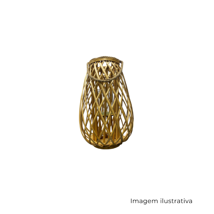 Lanterna Em Rattan E Vidro 72411 SR12812