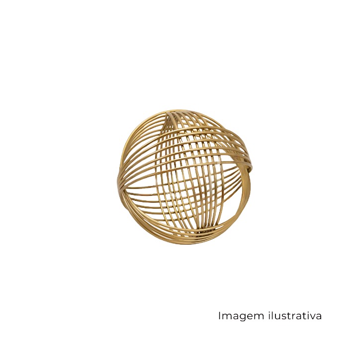 Escultura Em Metal Dourada P 63649 SR12817