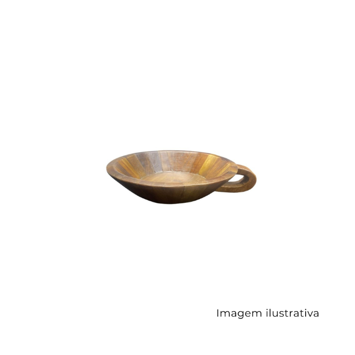 Bowl Com Alça Em Madeira Reciclada SR12897