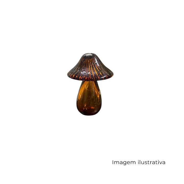 Vaso Vidro Cogumelo Marrom Âmbar 153345 SR13033