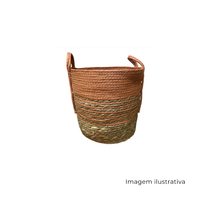 Cesto Palha Laranja Com Alças M 159570 SR13317