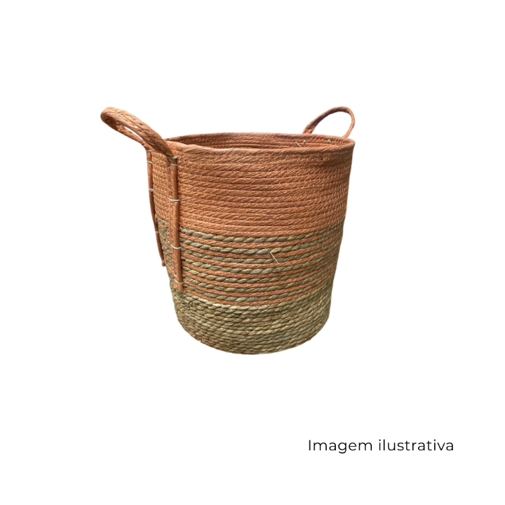 Cesto Palha Laranja Com Alças G 159570 SR13318