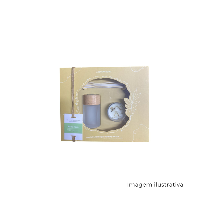 Kit Naturals Vela Perfumada 50g Com OD 70ml Alecrim 1731625801002 SR13349