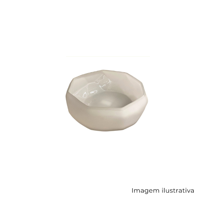 Centro De Mesa Em Vidro Branco Fosco 534699 SR13411