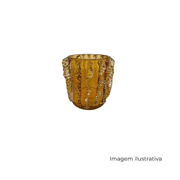 Vaso Em Vidro Ambar P 64231 SR13430