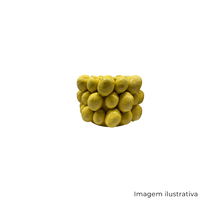 Vaso Em Ceramica Limoes Siciliano Amarelo PP 73909 SR13461