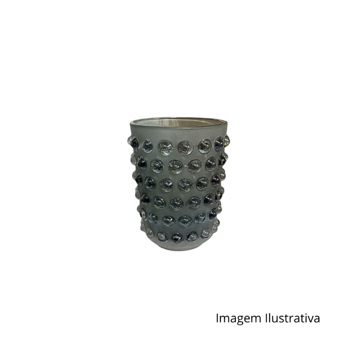 Vaso Em Vidro Cinza Fosco P 642411 SR13491