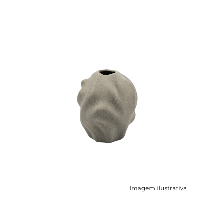 Vaso Em Cerâmica Cinza Escuro 661126 SR 12323