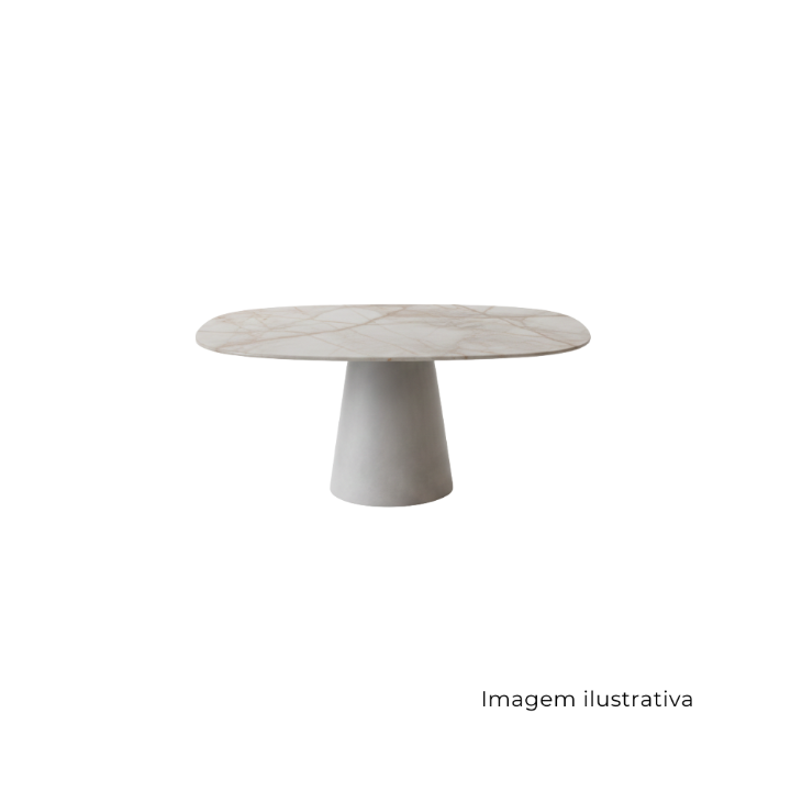 Mesa Jantar Concrete Disforme Marmore SR1589