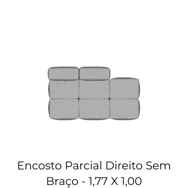 Modulo Sofá Block Encosto Parcial Direito Sem Braço - 1,77 X 1,00