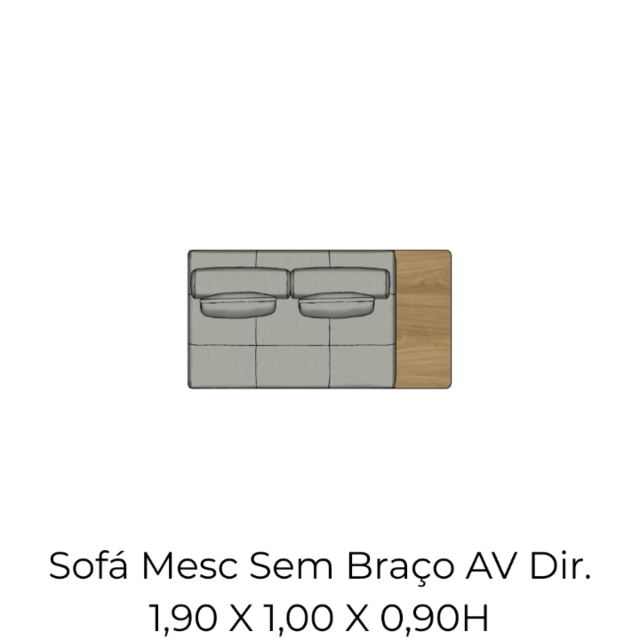 Módulo Sofá Mesc SBr. 1AS AV Dir - 1,90 X 1,00 X 0,90H