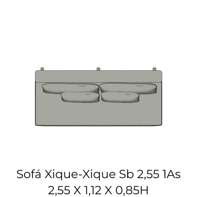 Modulo Sofá Xique-Xique Sb 2,55 1As - 2,55 X 1,12 X 0,85H