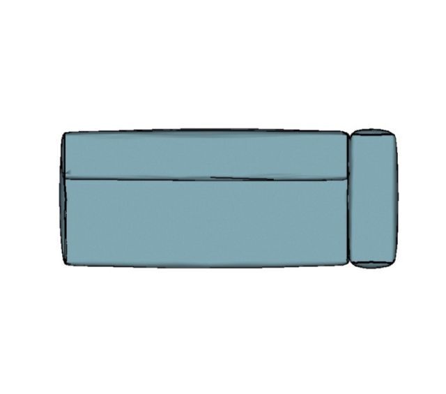 Modulo Sofá Lego Ponta Dir Braço Estreit - PDBE10 2,47 X 0,99 X 0,76H
