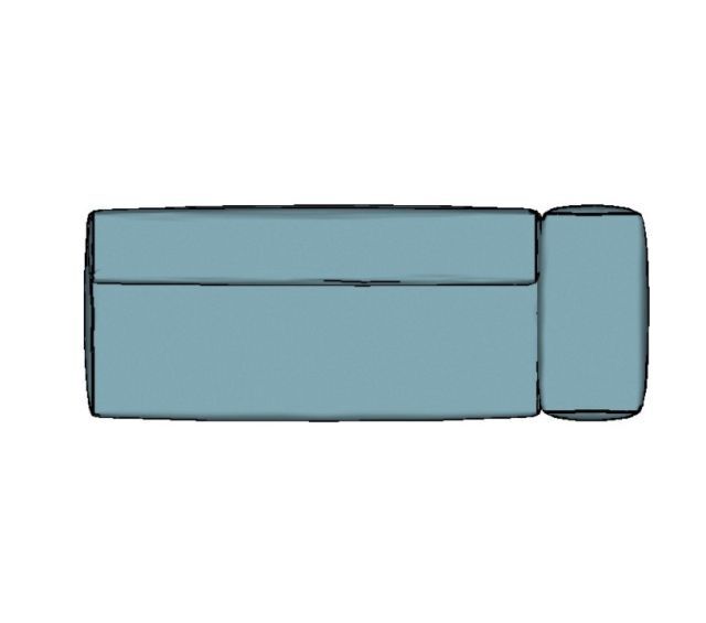 Modulo Sofá Lego Ponta Direita Braço Largo - PDBL11 2,64 X 0,99 X 0,76H