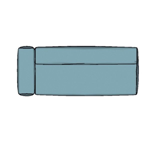 Modulo Sofá Lego Ponta Esq Braço Estreit - PEBE10 2,47 X 0,99 X 0,76H