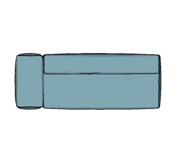 Modulo Sofá Lego Ponta Esq Braço Largo - PEBL11 2,64 X 0,99 X 0,76H