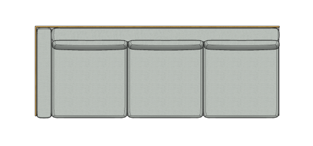 Módulo Sofá Paulistano 3 Lug. Com 1 Braço Esq. - 3,67 X 1,39 X 0,70H