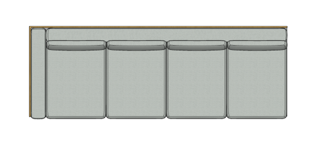 Módulo Sofá Paulistano 4 Lug. Com 1 Braço Esq. - 3,85 X 1,39 X 0,70H