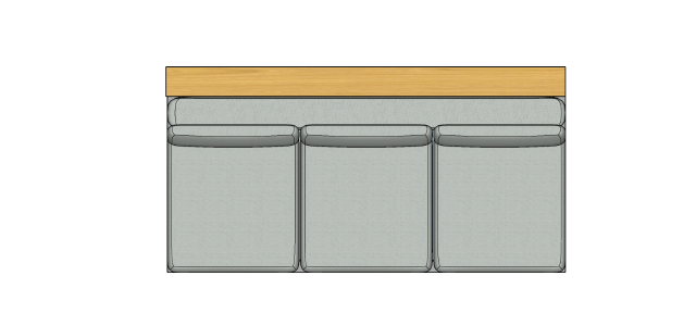 Módulo Sofá Paulistano 3 Lug. Sem Braço Com Estante - 2,70 X 1,39 X 0,70H