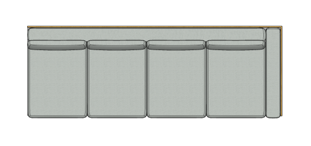 Módulo Sofá Paulistano 4 Lug. Com 1 Braço Dir. - 3,85 X 1,39 X 0,70H