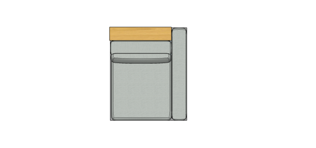 Módulo Sofá Paulistano 1 Braço Dir. Com Estante - 1,15 X 1,39 X 0,70H