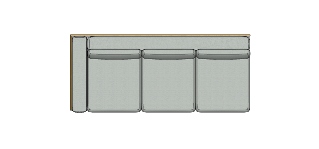 Módulo Sofá Paulistano 3 Lug. Com 1 Braço Esq. - 2,65 X 1,15 X 0,70H