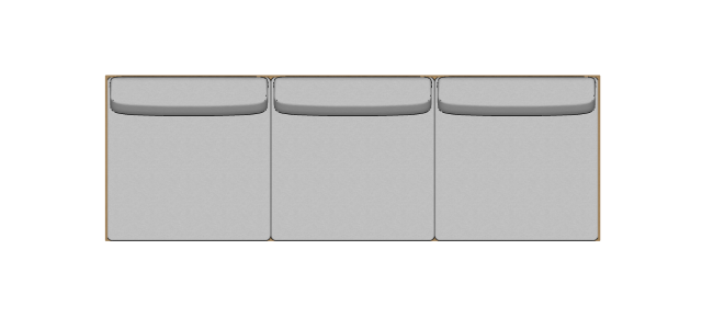 Módulo Sofá Valby 3 Lugares Com 2 Braço Chapa - 3,44 X 1,15 X 0,70H
