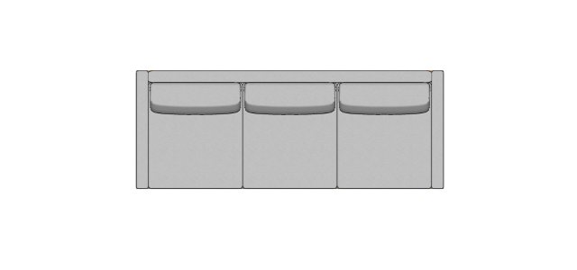 Módulo Sofá Valby 3 Lugares Com 2 Braço Estofado Fino - 2,60 X 1,00 X 0,70H