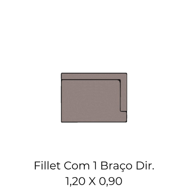 Modulo Fillet Com 01 Braço - 1,20 X 0,90
