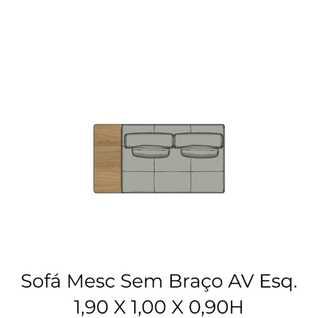 Módulo Sofá Mesc SBr. 1AS AV Esq - 1,90 X 1,00 X 0,90H
