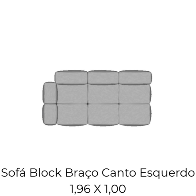 Modulo Sofá Block Braço Canto Esquerdo Bbce - 1,96 X 1,00
