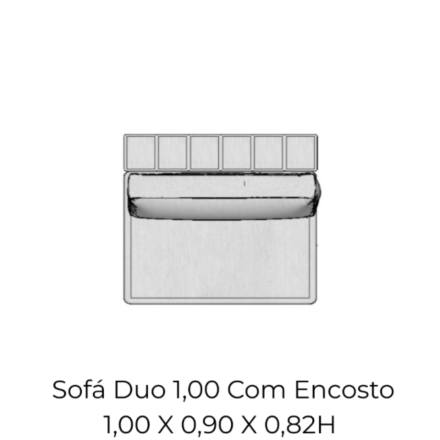 Modulo Sofá Duo 1,00 Com Encosto - 1901 1,00 X 0,90 X 0,82H