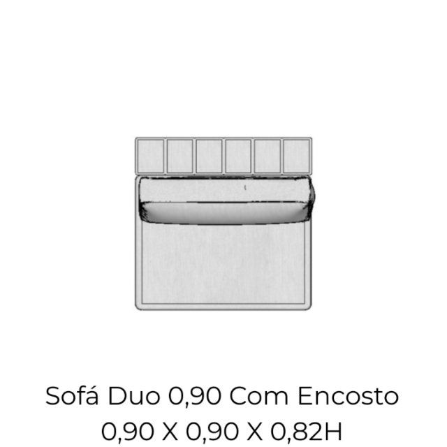 Modulo Sofá Duo 0,90 Com Encosto - 1902 0,90 X 0,90 X 0,82H