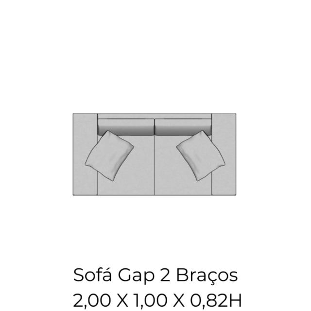 Módulo Sofá Gap 2Br. - 2,00 X 1,00 X 0,82H