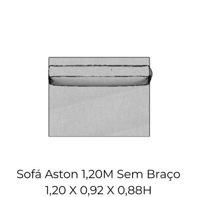 Modulo Sofá Aston 1,20M Sem Braço - 2120 1,20 X 0,92 X 0,88H