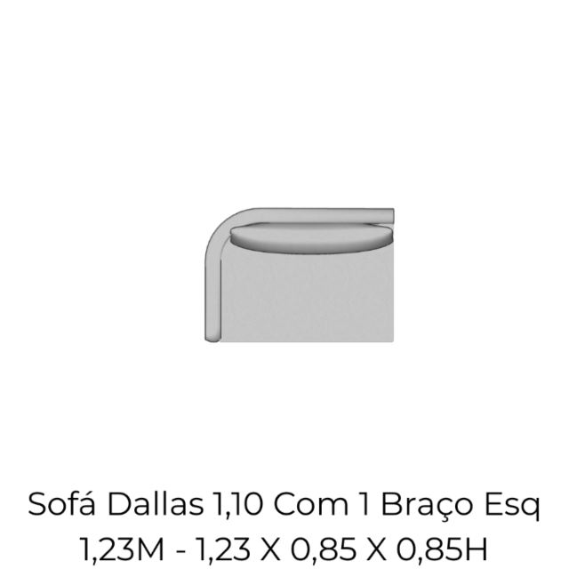 Modulo Sofá Dallas 1,10 Com 1 Braço Esq 1,23M - 2147 1,23 X 0,85 X 0,85H