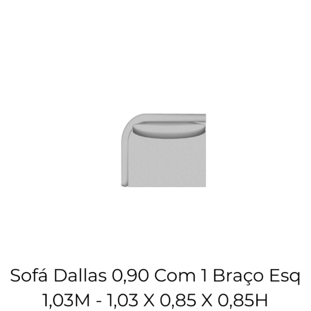 Modulo Sofá Dallas 0,90 Com 1 Braço Esq 1,03M - 2149 1,03 X 0,85 X 0,85H