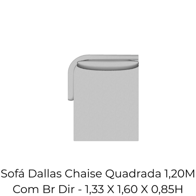 Modulo Sofá Dallas Chaise Quadrada 1,20M Com Br Dir - 2151 1,33 X 1,60 X 0,85H