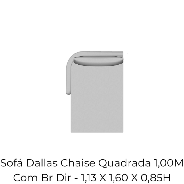 Modulo Sofá Dallas Chaise Quadrada 1,00M Com Br Dir - 2153 1,13 X 1,60 X 0,85H