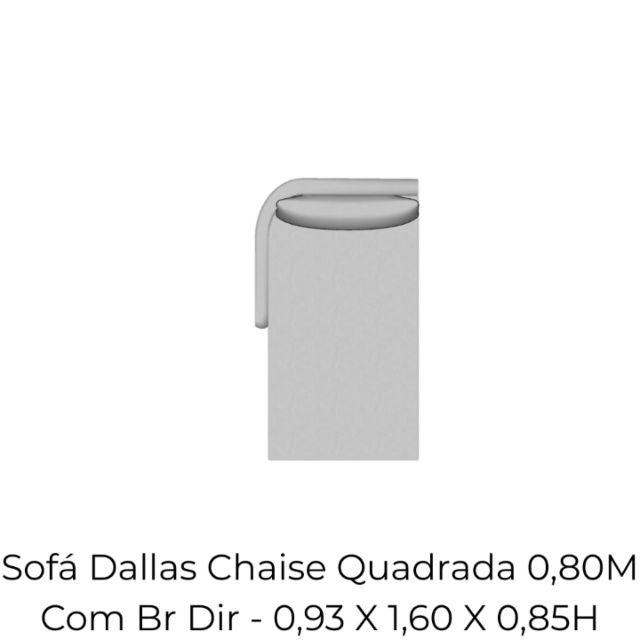 Modulo Sofá Dallas Chaise Quadrada 0,80M Com Br Dir - 2155 0,93 X 1,60 X 0,85H
