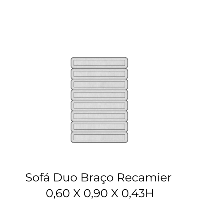 Modulo Sofá Duo Braço Recamier - 2342 0,60 X 0,90 X 0,43H