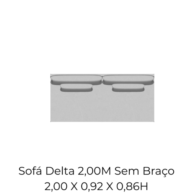 Sofá Delta 2,00M Sem Braço - 2510 2,00 X 0,92 X 0,86H