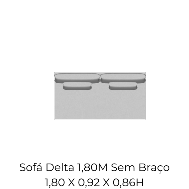 Sofá Delta 1,80M Sem Braço - 2511 1,80 X 0,92 X 0,86H