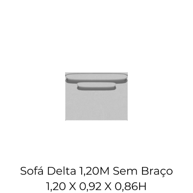 Modulo Sofá Delta 1,20M Sem Braço - 2513 1,20 X 0,92 X 0,86H