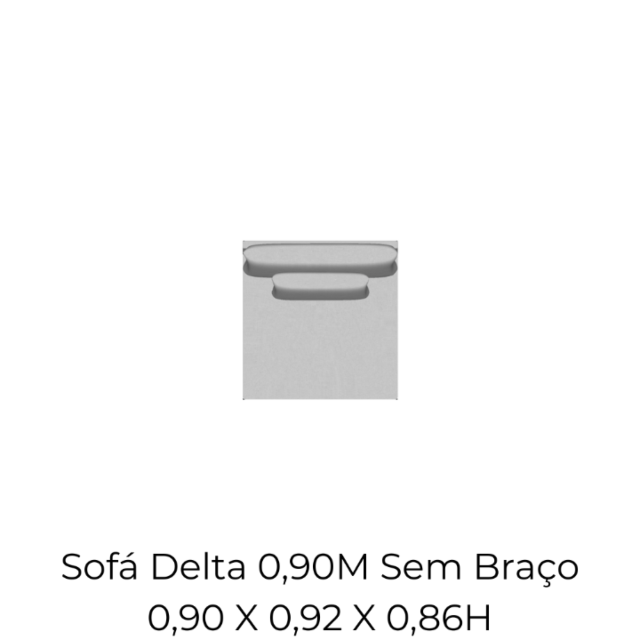 Modulo Sofá Delta 0,90M Sem Braço - 2516 0,90 X 0,92 X 0,86H