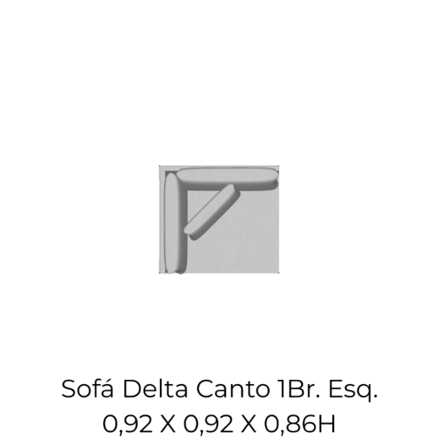 Modulo Sofá Delta Canto 1Br. Esq. - 2521 0,92 X 0,92 X 0,86H