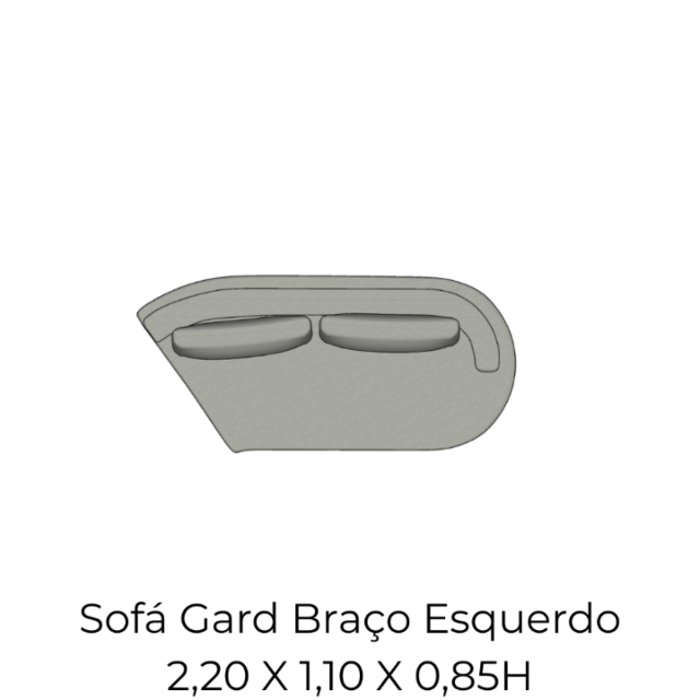 Módulo Sofá Gard 1Br. Esq. - 2,20 X 1,10 X 0,85H