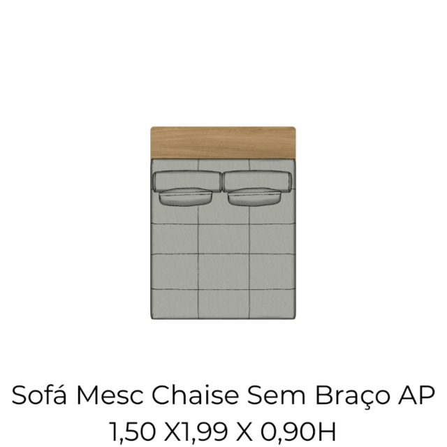 Módulo Sofá Mesc Chaise SBr. AP - 1,50 X1,99 X 0,90H