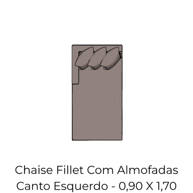 Chaise Fillet Com Almofadao Canto Esquerdo - 0,90 X 1,70